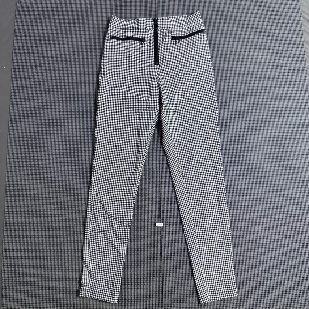 Urban Outfitters Gingham High Waist Skinny Zipper Pants Black White Size 4